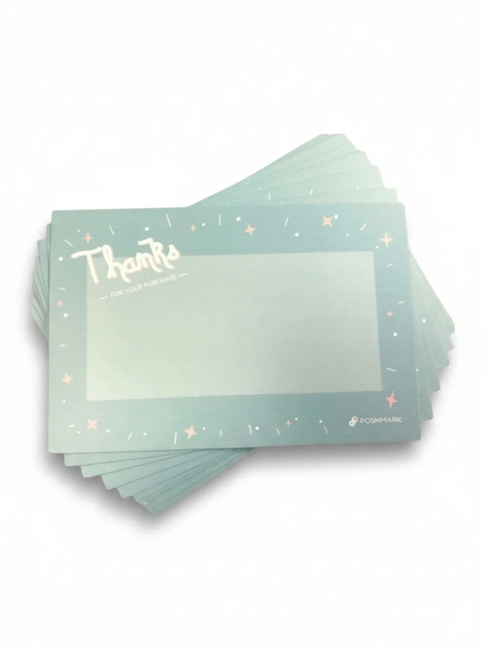 new Poshmark ★ Set 25 Thank You Cards ★ Baby Blue ★ 4” x 6” ★ Limited Edition ★